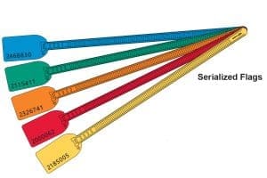 1" X 1/8" Serialized Flag Cable Tie Markers, 6" Wrap